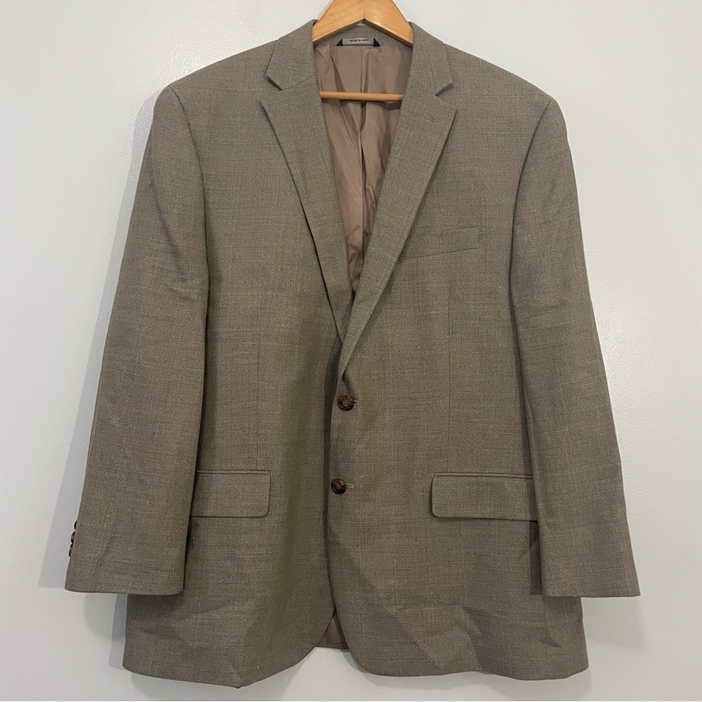 Ralph Lauren Beige Light Tan Wool Silk Blazer Size 48R